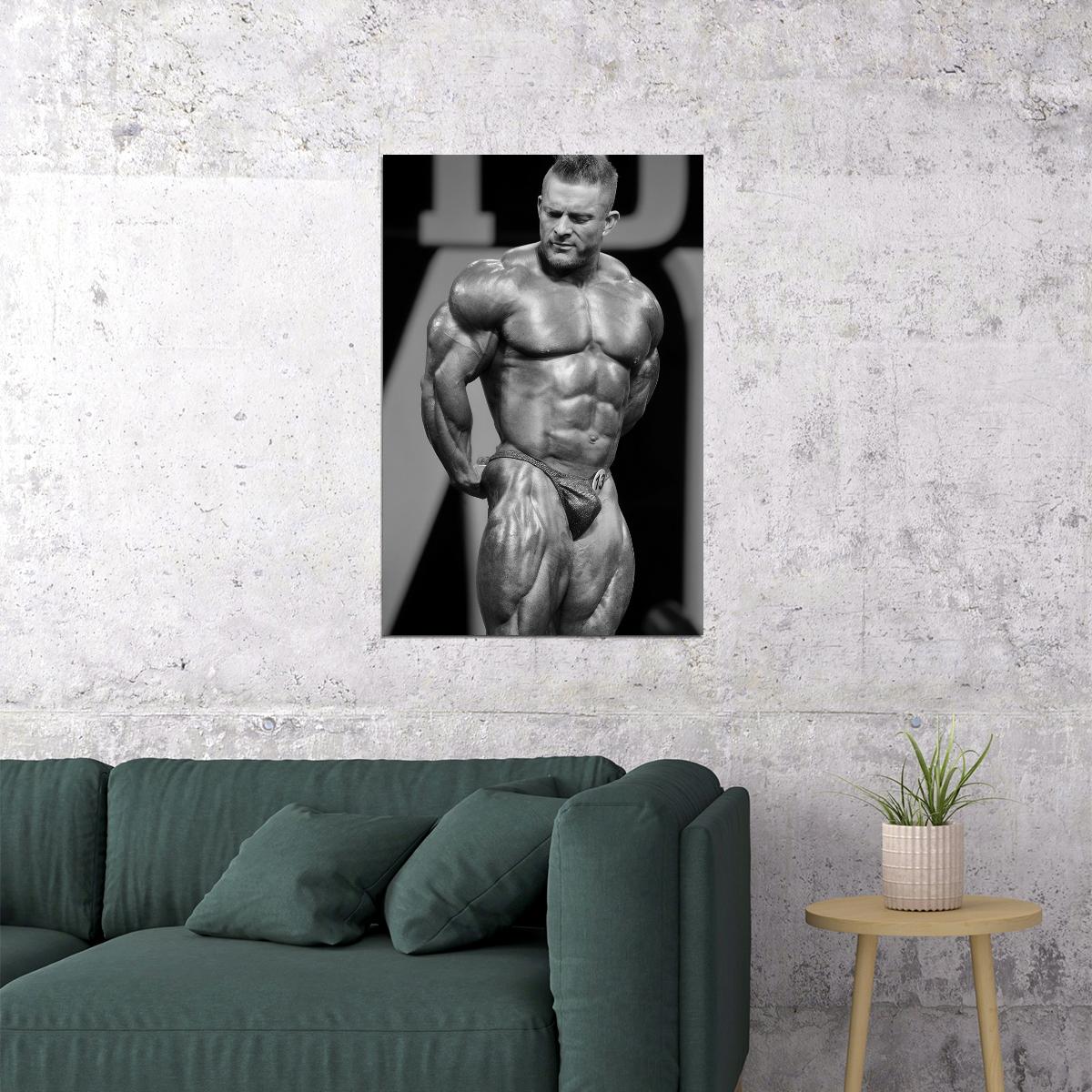Flex Lewis Black And White Bodybuilder Poster Side Triceps Pose Bodybuilding Workout HD Photo Print Motivational Gym Decor Athletes Icon Wall Art Weightlifting Artwork - xonomax