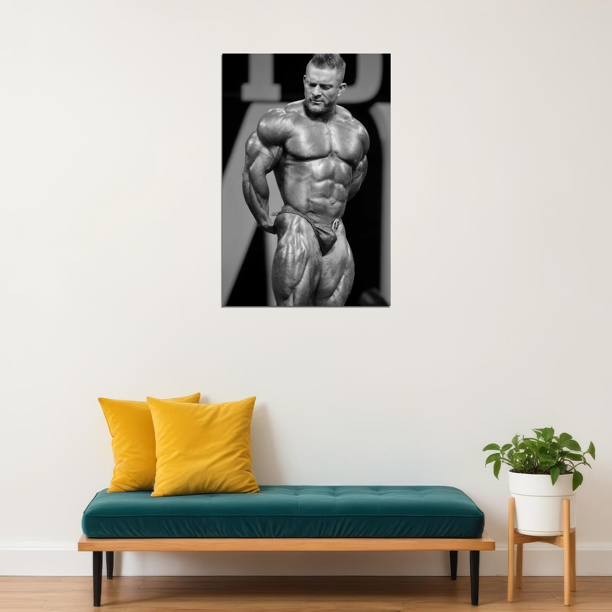 Flex Lewis Black And White Bodybuilder Poster Side Triceps Pose Bodybuilding Workout HD Photo Print Motivational Gym Decor Athletes Icon Wall Art Weightlifting Artwork - xonomax
