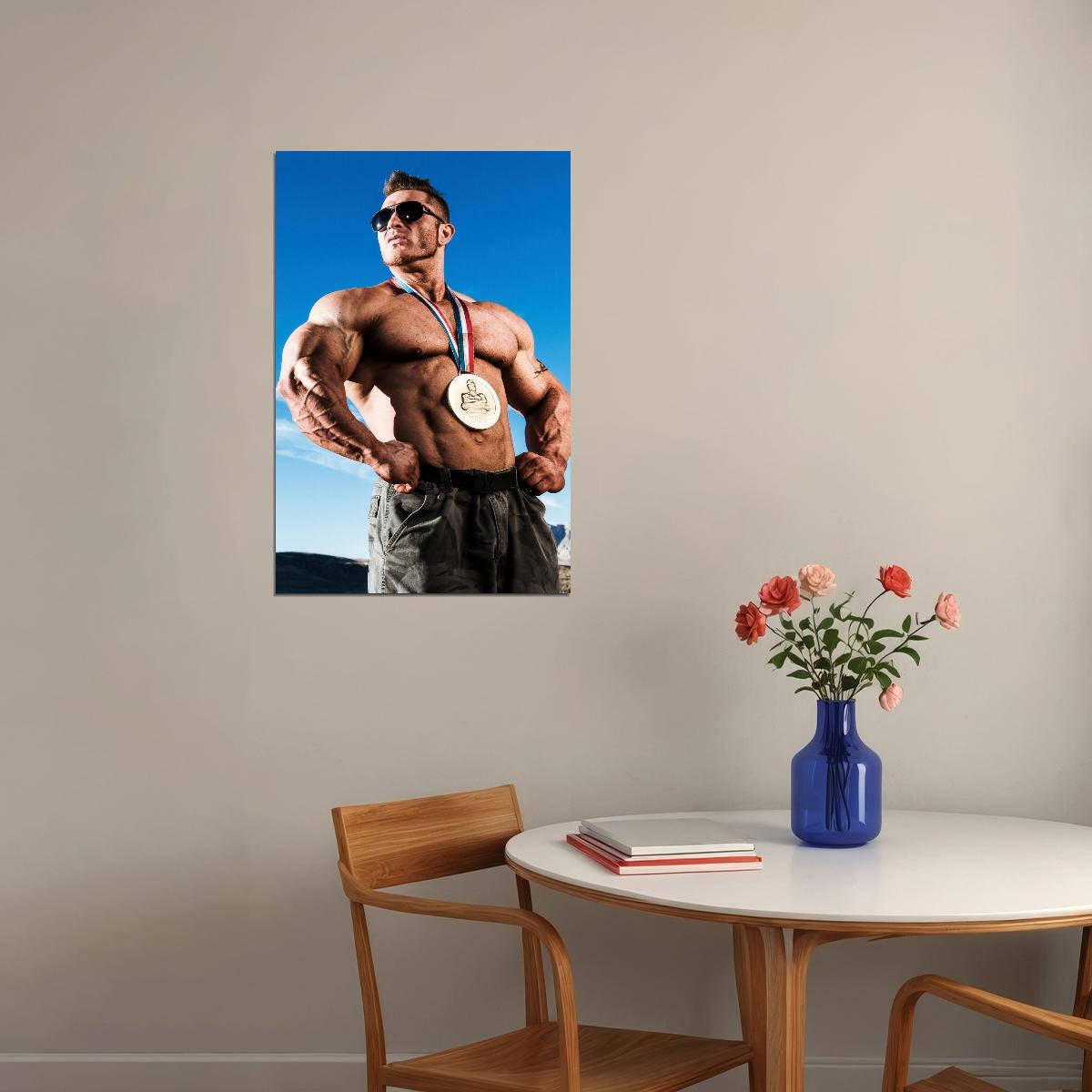 Flex Lewis Bodybuilder Poster Bodybuilding Workout HD Photo Print Inspirational Gym Decor Athletes Icon Wall Art Weightlifting Artwork Gifts for Fitness Lovers - xonomax