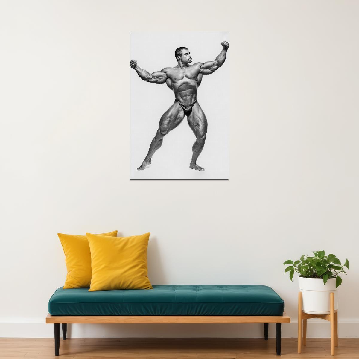 Mark Alvisi Black And White Bodybuilder Poster Bodybuilding Workout HD Photo Print Inspirational Gym Decor Athletes Icon Wall Art Weightlifting Artwork Gifts for Fitness Lovers - xonomax