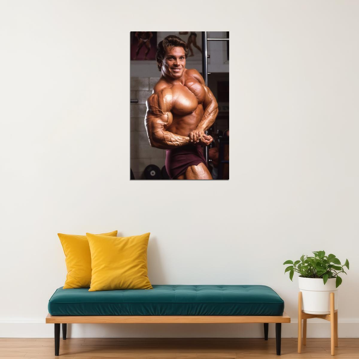 Rich Gaspari Side Chest Pose Oldschool Bodybuilder Poster Bodybuilding Workout HD Photo Print Motivational Gym Decor Athletes Icon Wall Art Weightlifting Artwork - xonomax