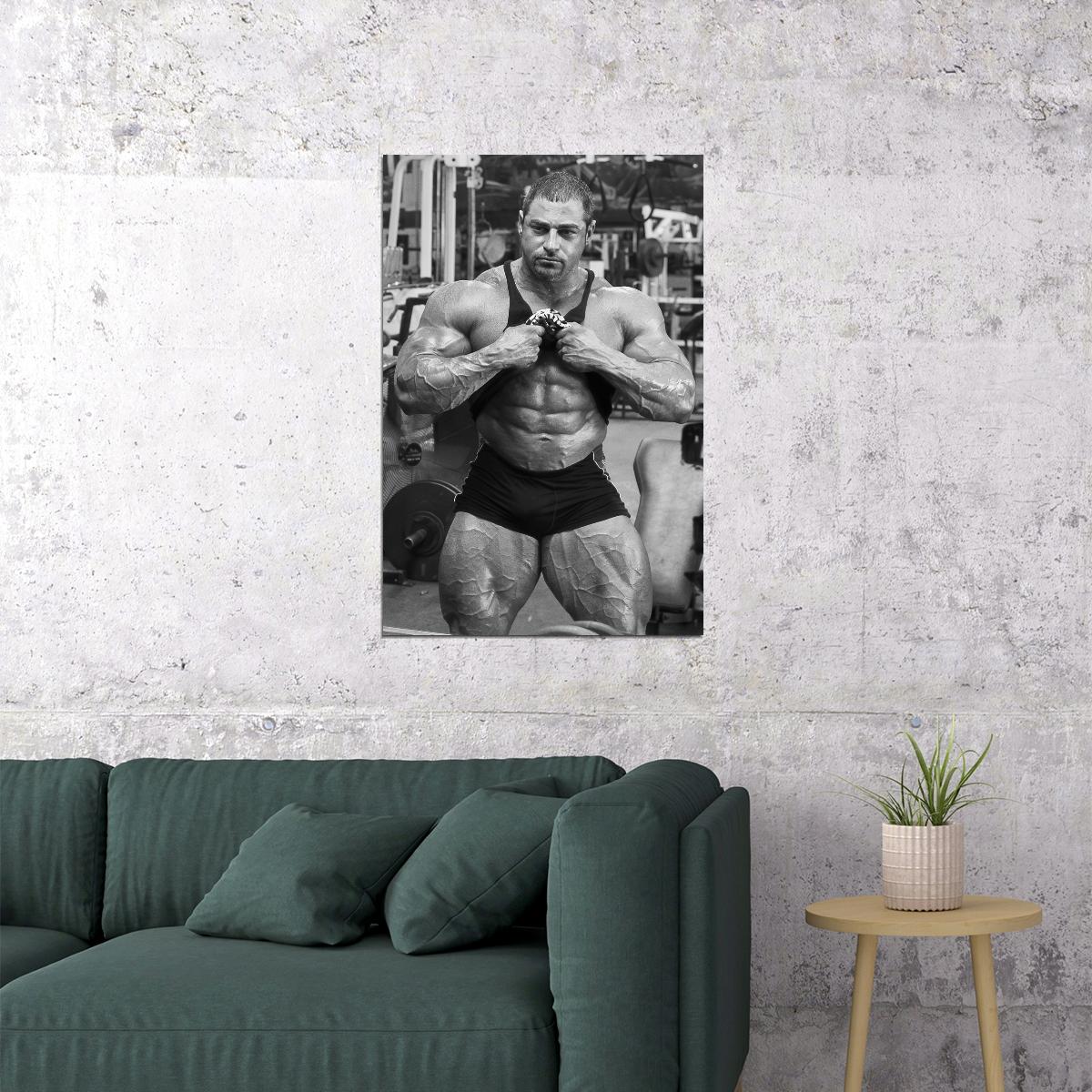 Mark Alvisi Black And White Bodybuilder Poster Bodybuilding Workout HD Photo Print Motivational Gym Decor Athletes Icon Wall Art Weightlifting Artwork Gifts for Fitness Lovers - xonomax