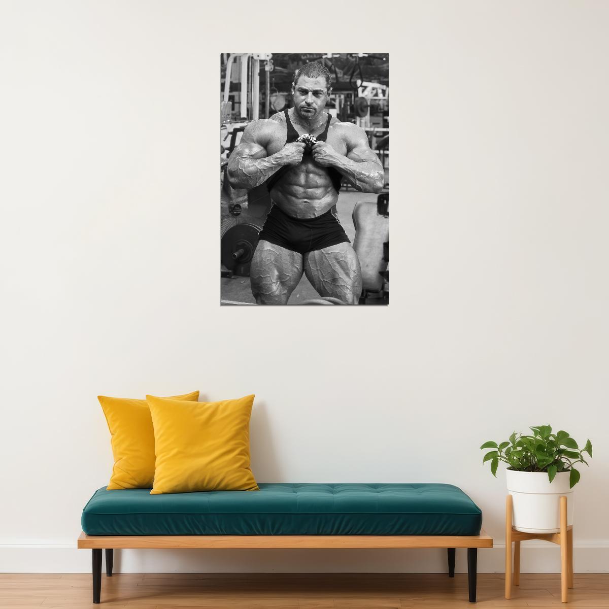 Mark Alvisi Black And White Bodybuilder Poster Bodybuilding Workout HD Photo Print Motivational Gym Decor Athletes Icon Wall Art Weightlifting Artwork Gifts for Fitness Lovers - xonomax