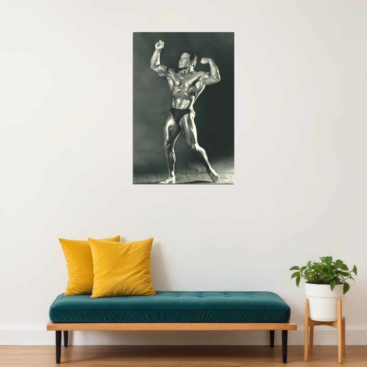 Bill Pearl Black And White Famous Oldschool Bodybuilder Poster Bodybuilding Workout HD Photo Print Inspirational Gym Decor Athletes Icon Wall Art Weightlifting Artwork - xonomax