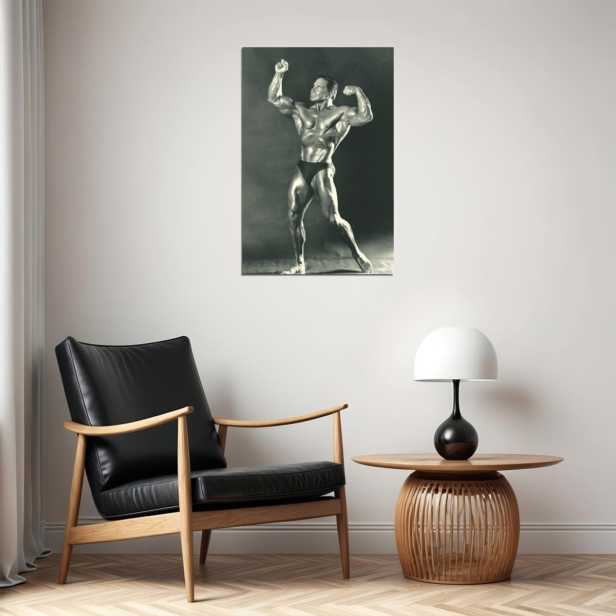 Bill Pearl Black And White Famous Oldschool Bodybuilder Poster Bodybuilding Workout HD Photo Print Inspirational Gym Decor Athletes Icon Wall Art Weightlifting Artwork - xonomax