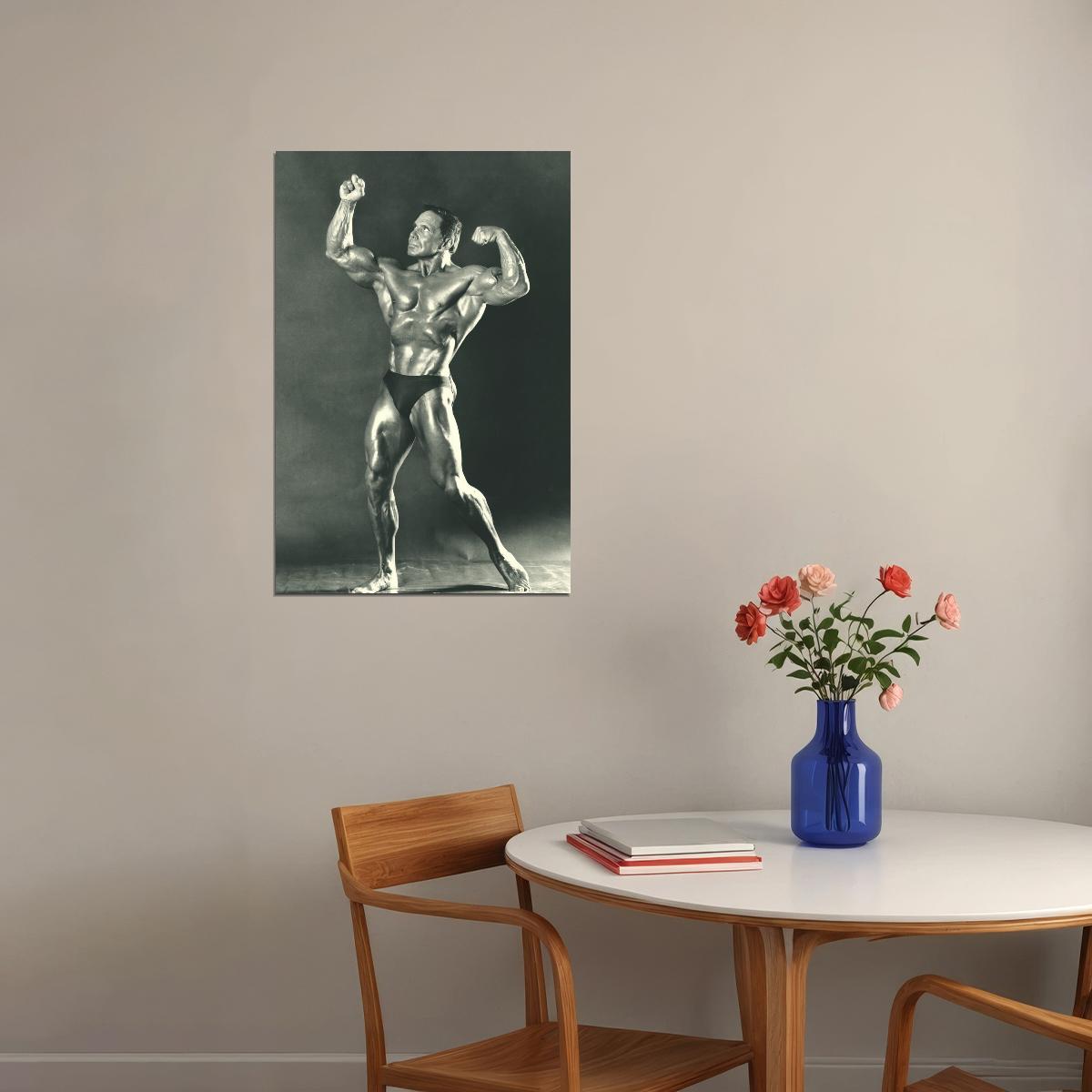 Bill Pearl Black And White Famous Oldschool Bodybuilder Poster Bodybuilding Workout HD Photo Print Inspirational Gym Decor Athletes Icon Wall Art Weightlifting Artwork - xonomax