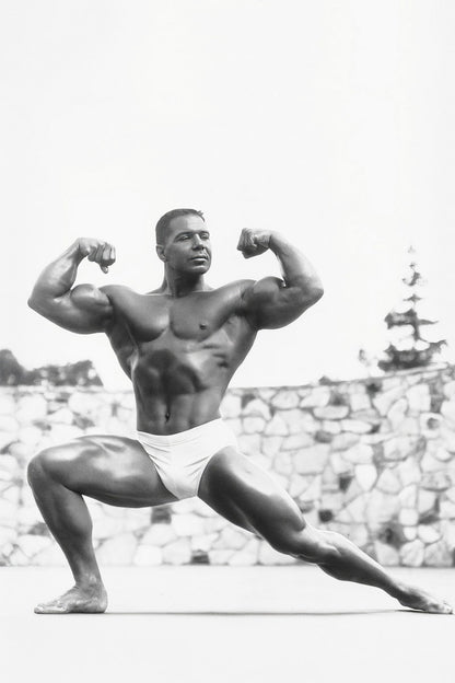 Bill Pearl Black And White Famous Oldschool Bodybuilder Poster Bodybuilding Workout HD Photo Print Inspirational Gym Decor Athletes Icon Wall Art Weightlifting Artwork - xonomax