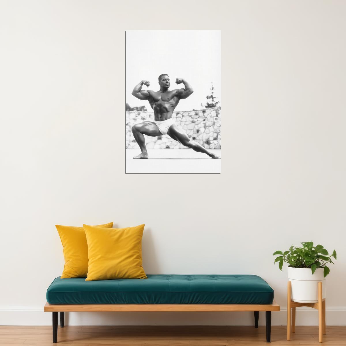 Bill Pearl Black And White Famous Oldschool Bodybuilder Poster Bodybuilding Workout HD Photo Print Inspirational Gym Decor Athletes Icon Wall Art Weightlifting Artwork - xonomax