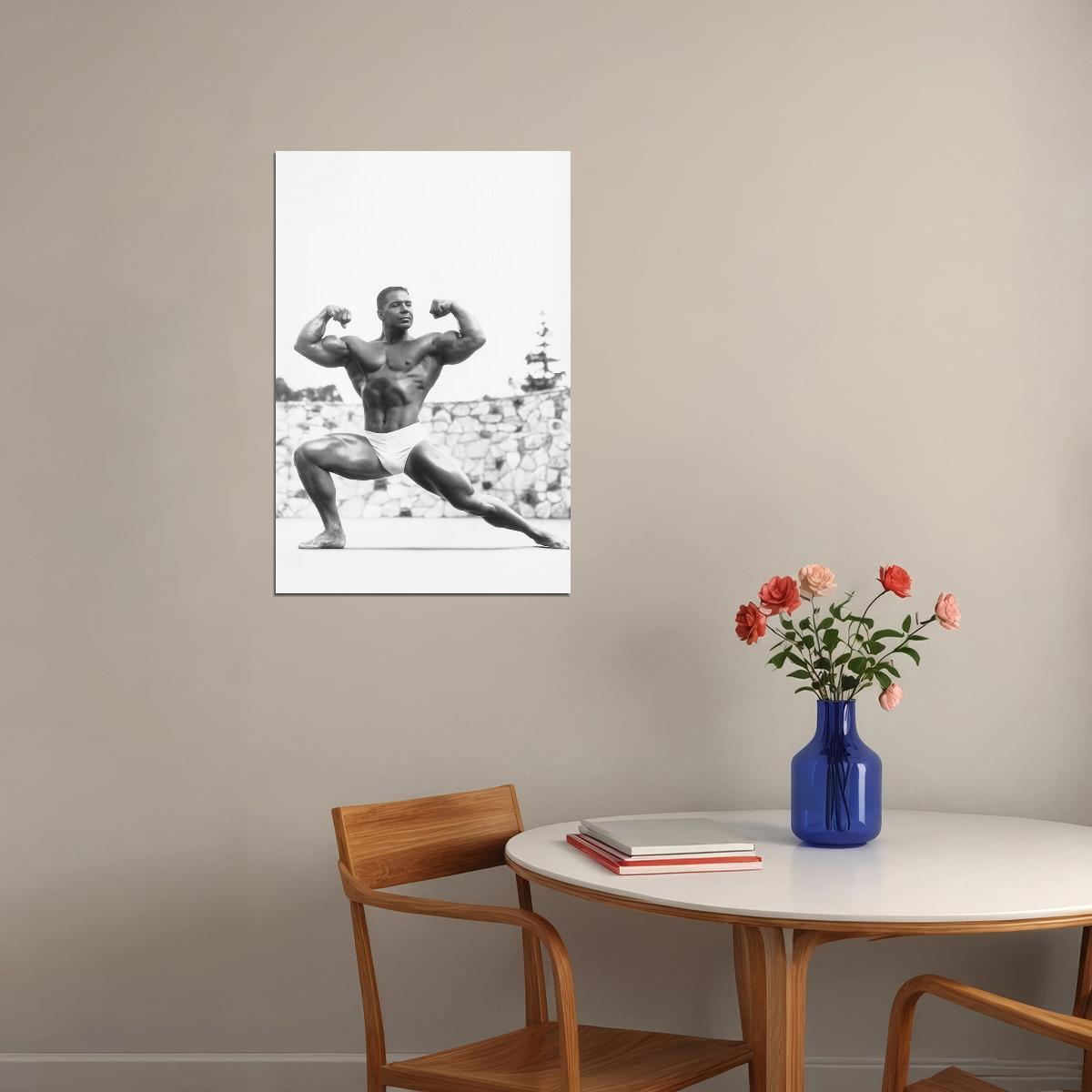 Bill Pearl Black And White Famous Oldschool Bodybuilder Poster Bodybuilding Workout HD Photo Print Inspirational Gym Decor Athletes Icon Wall Art Weightlifting Artwork - xonomax