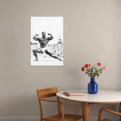 Bill Pearl Black And White Famous Oldschool Bodybuilder Poster Bodybuilding Workout HD Photo Print Inspirational Gym Decor Athletes Icon Wall Art Weightlifting Artwork - xonomax