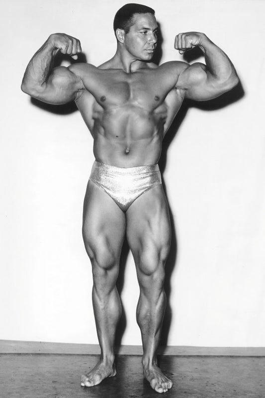 Bill Pearl Front Double Biceps Pose Black And White Famous Oldschool Bodybuilder Poster Bodybuilding Workout HD Photo Print Inspirational Gym Decor Athletes Icon Wall Art - xonomax