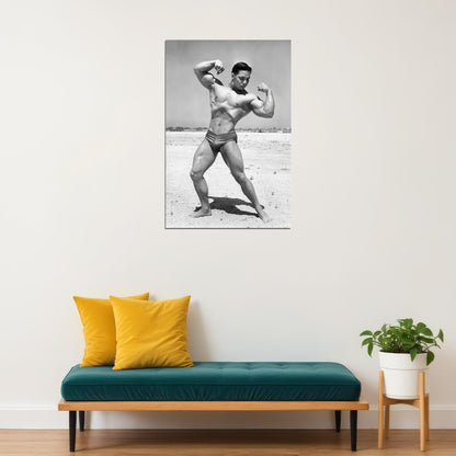 Bill Pearl Posing Black And White Famous Oldschool Bodybuilder Poster Bodybuilding Workout HD Photo Print Motivational Gym Decor Athletes Icon Wall Art Weightlifting Artwork - xonomax
