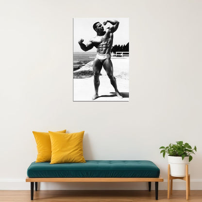 Bill Pearl Posing Black And White Famous Oldschool Bodybuilder Poster Bodybuilding Workout HD Photo Print Inspirational Gym Decor Athletes Icon Wall Art Weightlifting Artwork - xonomax
