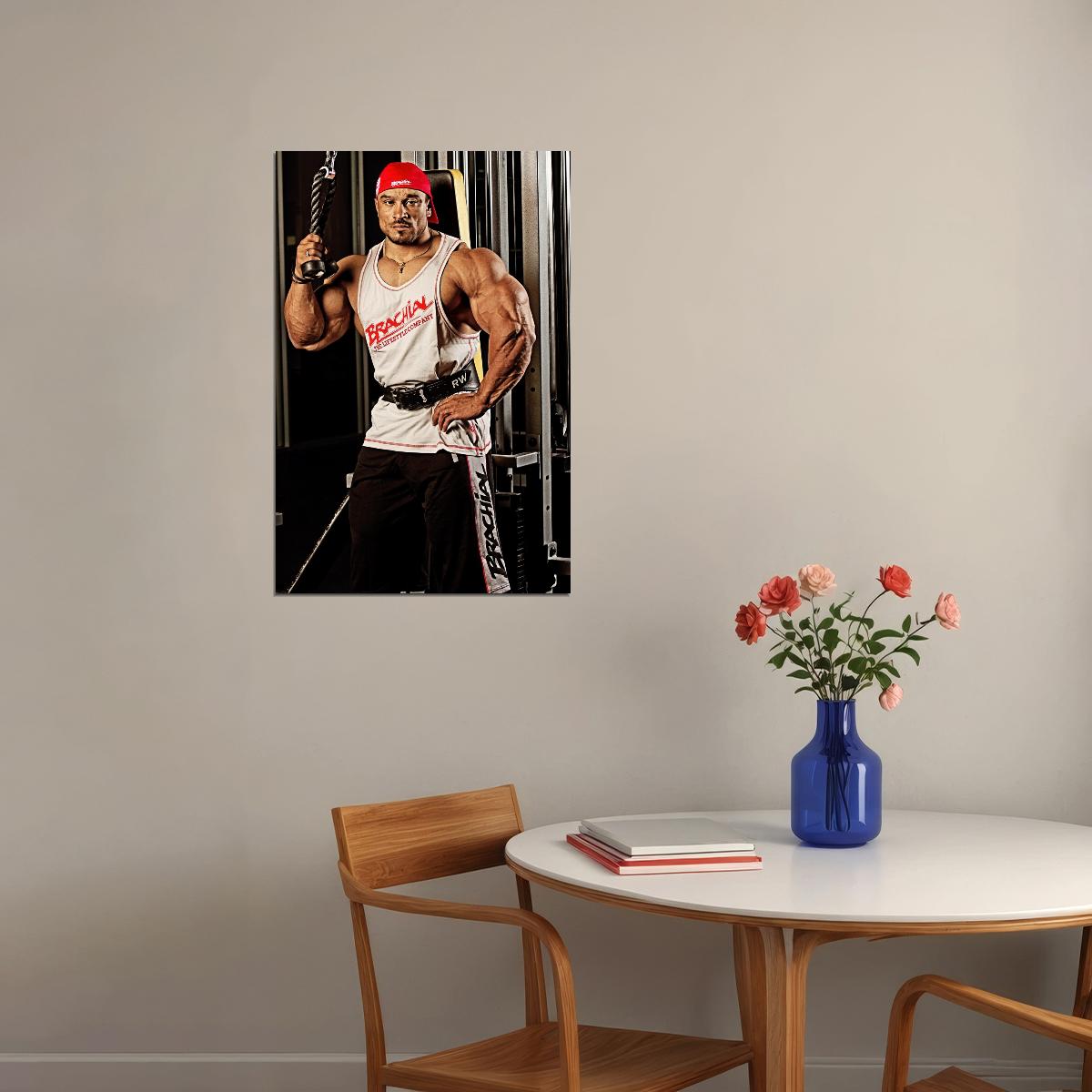 Roelly Winklaar Gum Shot Bodybuilder Poster Bodybuilding Workout HD Photo Print Inspirational Gym Decor Athletes Icon Wall Art Weightlifting Artwork Gifts for Fitness Lovers