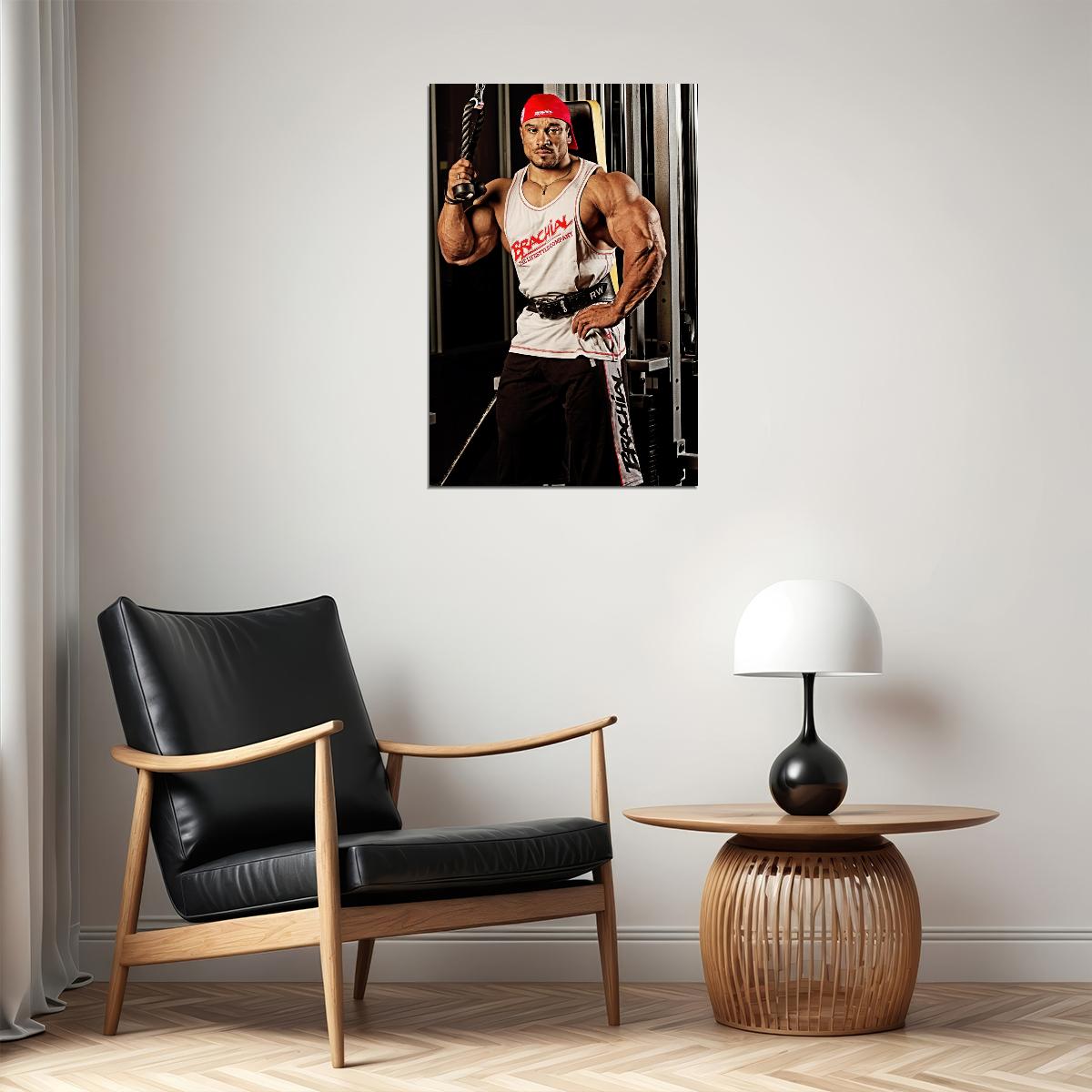 Roelly Winklaar Gum Shot Bodybuilder Poster Bodybuilding Workout HD Photo Print Inspirational Gym Decor Athletes Icon Wall Art Weightlifting Artwork Gifts for Fitness Lovers