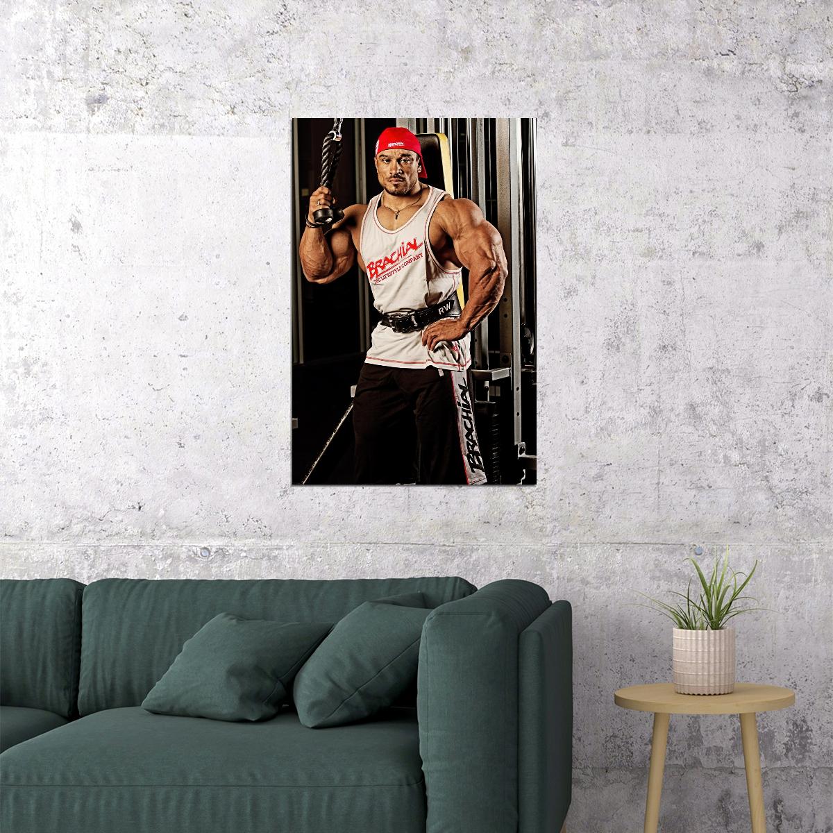 Roelly Winklaar Gum Shot Bodybuilder Poster Bodybuilding Workout HD Photo Print Inspirational Gym Decor Athletes Icon Wall Art Weightlifting Artwork Gifts for Fitness Lovers