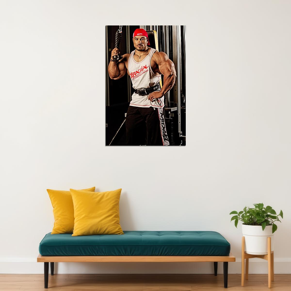 Roelly Winklaar Gum Shot Bodybuilder Poster Bodybuilding Workout HD Photo Print Inspirational Gym Decor Athletes Icon Wall Art Weightlifting Artwork Gifts for Fitness Lovers