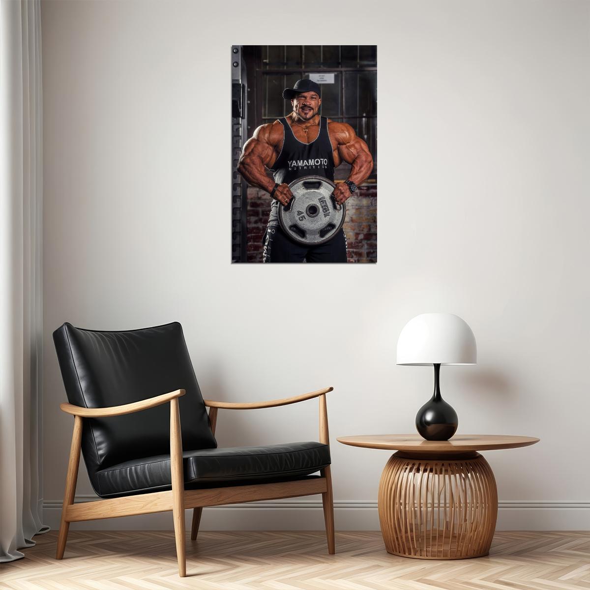 Roelly Winklaar Gym Shot Bodybuilder Poster Bodybuilding Workout HD Photo Print Motivational Gym Decor Athletes Icon Wall Art Weightlifting Artwork Gifts for Fitness Lovers