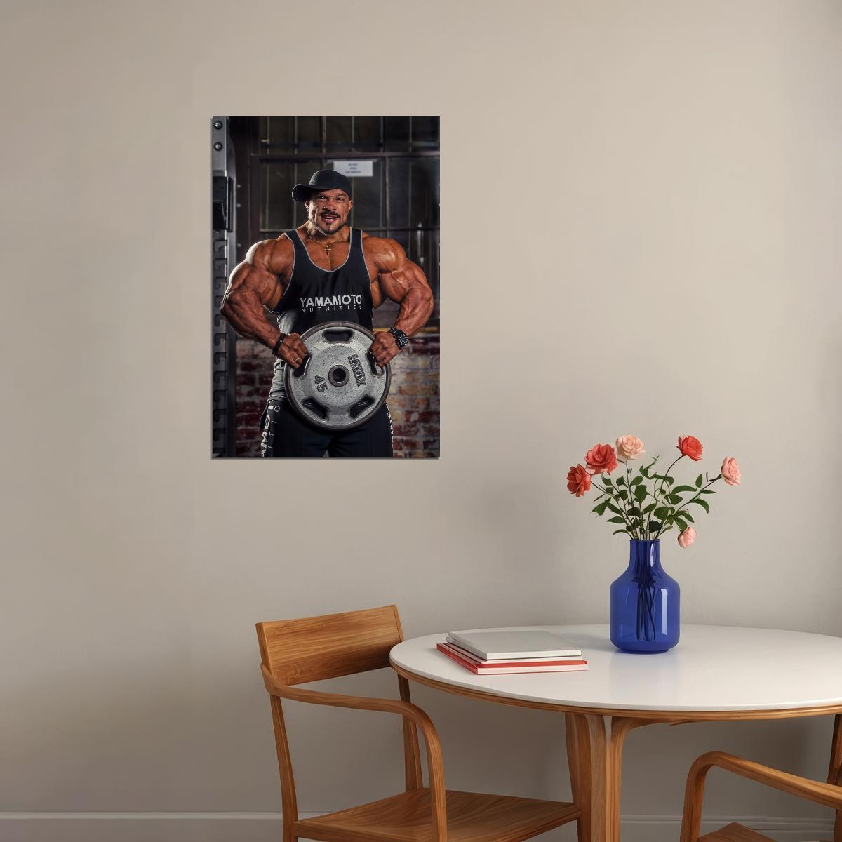 Roelly Winklaar Gym Shot Bodybuilder Poster Bodybuilding Workout HD Photo Print Motivational Gym Decor Athletes Icon Wall Art Weightlifting Artwork Gifts for Fitness Lovers