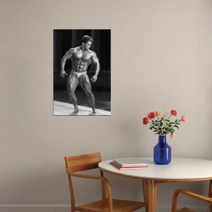 Rich Gaspari Posing Black And White Famous Oldschool Bodybuilder Poster Bodybuilding Workout HD Photo Print Inspirational Gym Decor Athletes Icon Wall Art Weightlifting Artwork - xonomax
