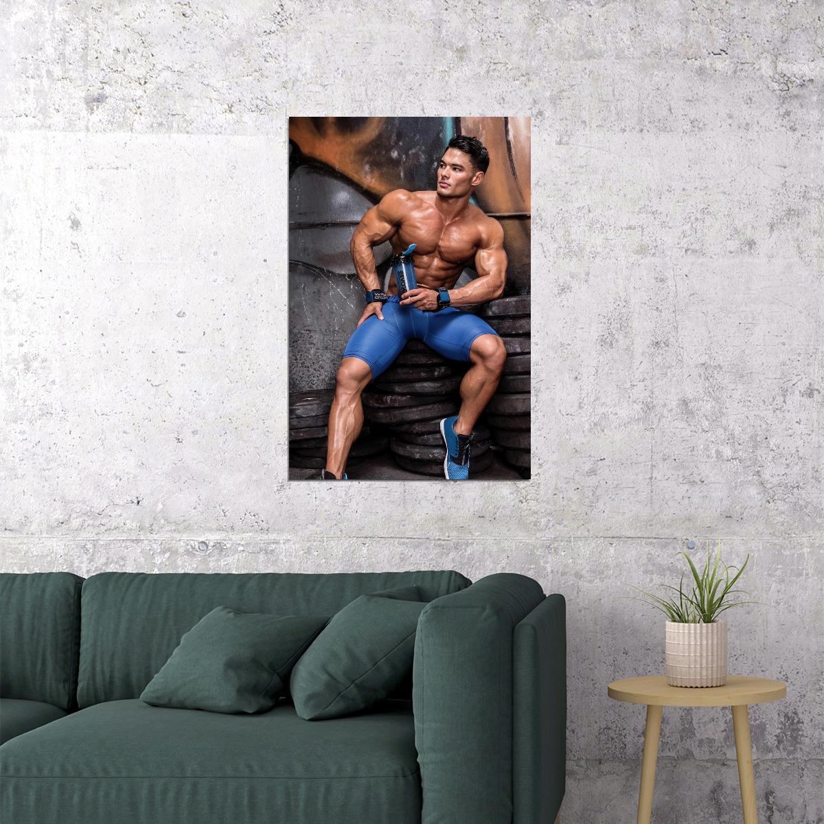 Jeremy Buendia Bodybuilder Poster Bodybuilding Workout HD Photo Print Motivational Gym Decor Athletes Icon Wall Art Weightlifting Artwork Gifts for Fitness Lovers