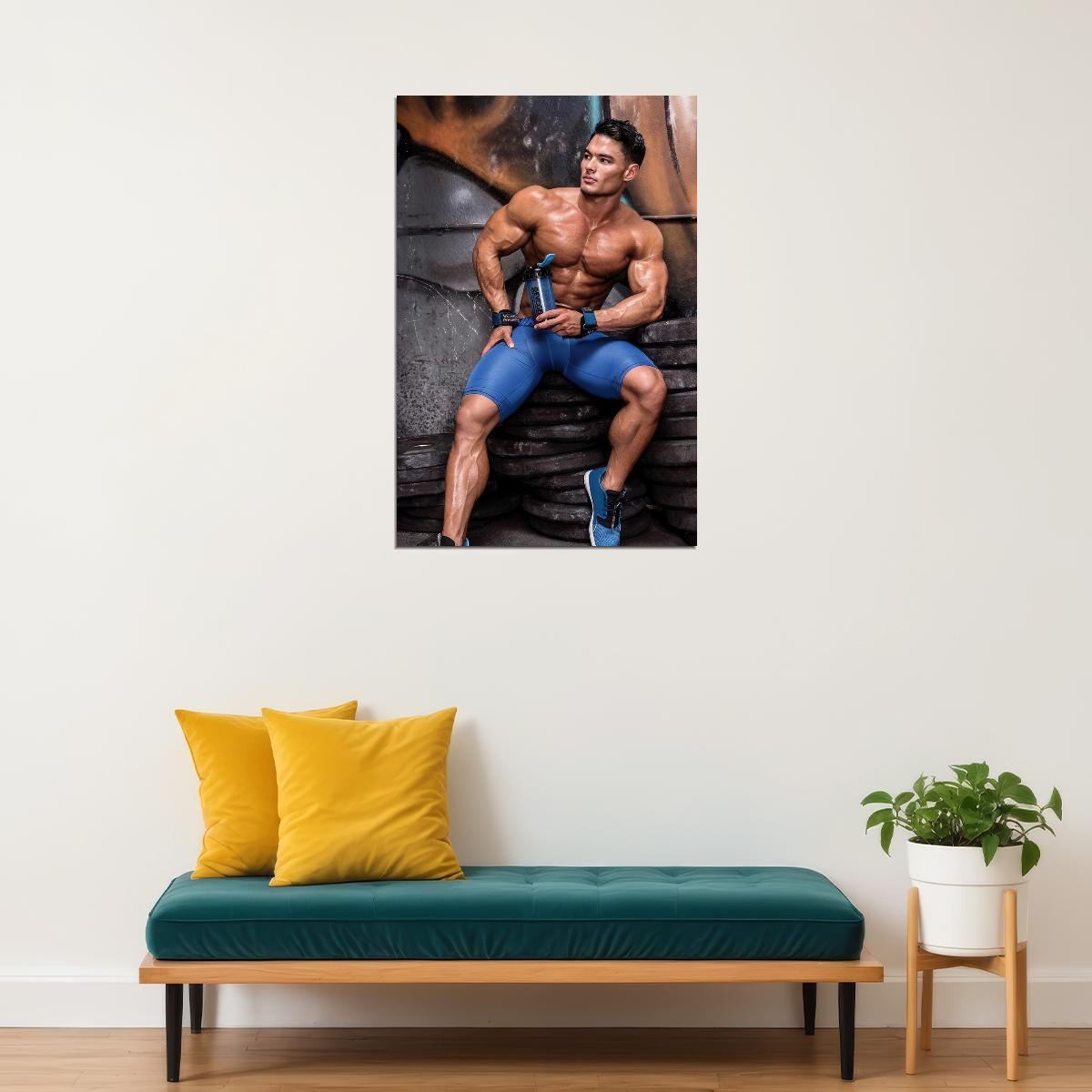 Jeremy Buendia Bodybuilder Poster Bodybuilding Workout HD Photo Print Motivational Gym Decor Athletes Icon Wall Art Weightlifting Artwork Gifts for Fitness Lovers