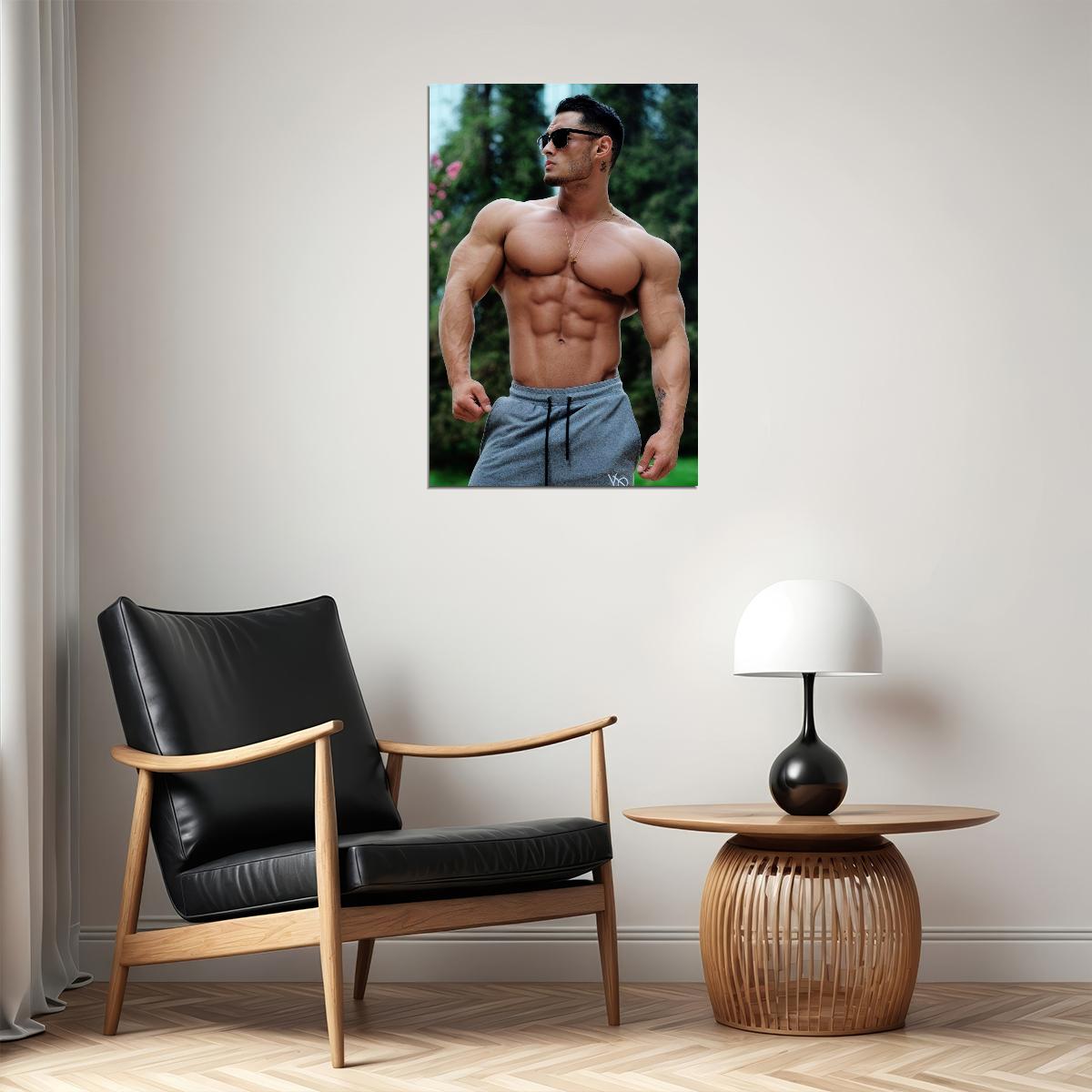 Jeremy Buendia Bodybuilder Poster Bodybuilding Workout HD Photo Print Motivational Gym Decor Athletes Icon Wall Art Weightlifting Artwork Gifts for Fitness Lovers
