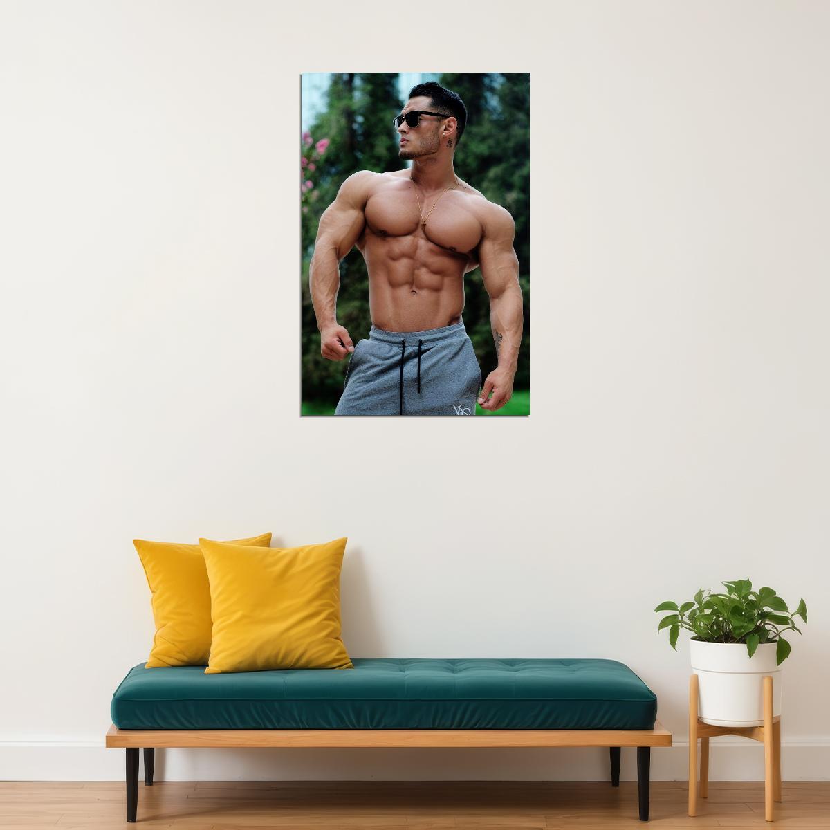Jeremy Buendia Bodybuilder Poster Bodybuilding Workout HD Photo Print Motivational Gym Decor Athletes Icon Wall Art Weightlifting Artwork Gifts for Fitness Lovers