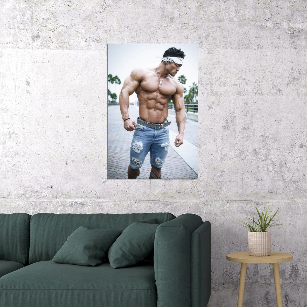 Jeremy Buendia Bodybuilder Poster Bodybuilding Workout HD Photo Print Inspirational Gym Decor Athletes Icon Wall Art Weightlifting Artwork Gifts for Fitness Lovers
