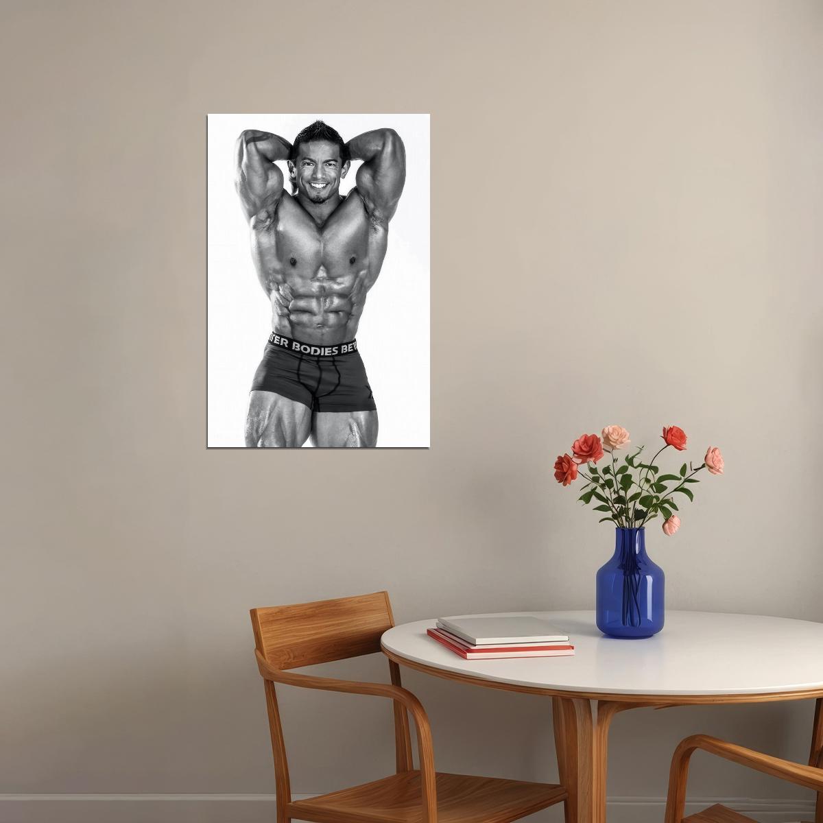 Stan McQuay Black And White Famous Bodybuilder Poster Abdominals and Thighs Pose Bodybuilding Workout HD Photo Print Motivational Gym Decor Athletes Icon Wall Art - xonomax