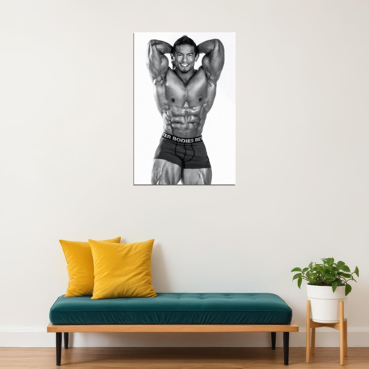 Stan McQuay Black And White Famous Bodybuilder Poster Abdominals and Thighs Pose Bodybuilding Workout HD Photo Print Motivational Gym Decor Athletes Icon Wall Art - xonomax