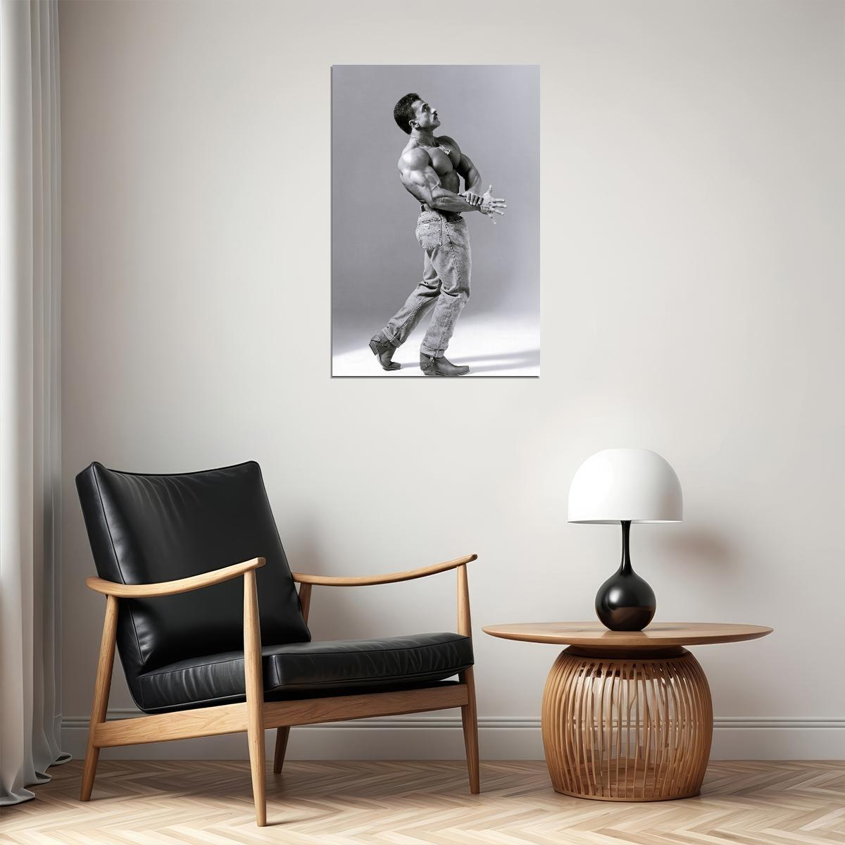 Samir Bannout Black And White Famous Oldschool Bodybuilder Poster Bodybuilding Workout HD Photo Print Inspirational Gym Decor Athletes Icon Wall Art Weightlifting Artwork