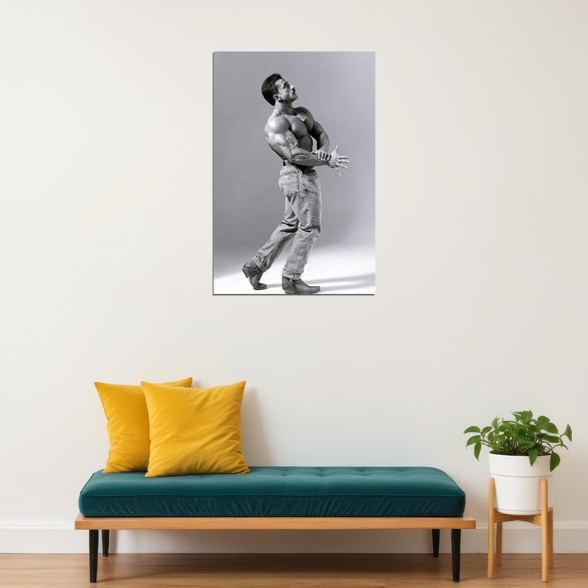 Samir Bannout Black And White Famous Oldschool Bodybuilder Poster Bodybuilding Workout HD Photo Print Inspirational Gym Decor Athletes Icon Wall Art Weightlifting Artwork