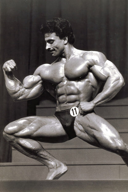 Samir Bannout Black And White Olympia Pose Famous Oldschool Bodybuilder Poster Bodybuilding Workout HD Photo Print Motivational Gym Decor Athletes Icon Wall Art