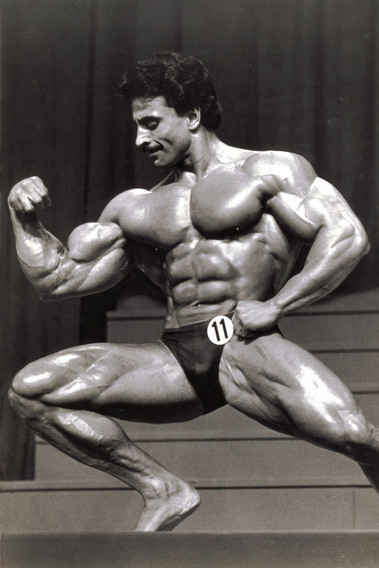 Samir Bannout Black And White Olympia Pose Famous Oldschool Bodybuilder Poster Bodybuilding Workout HD Photo Print Motivational Gym Decor Athletes Icon Wall Art