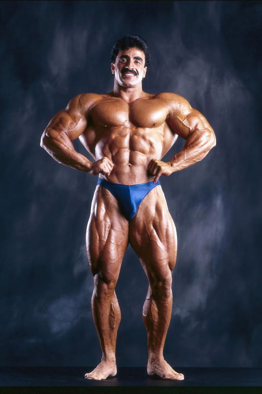 Samir Bannout Front Lat Spread Posing Famous Oldschool Bodybuilder Poster Bodybuilding Workout HD Photo Print Inspirational Gym Decor Athletes Icon Wall Art Weightlifting Artwork