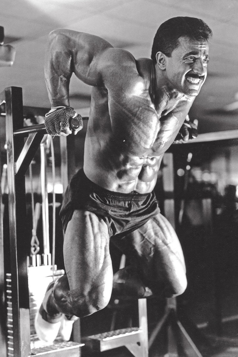 Samir Bannout Gym Shot Black And White Famous Oldschool Bodybuilder Poster Bodybuilding Workout HD Photo Print Motivational Gym Decor Athletes Icon Wall Art Weightlifting Artwork