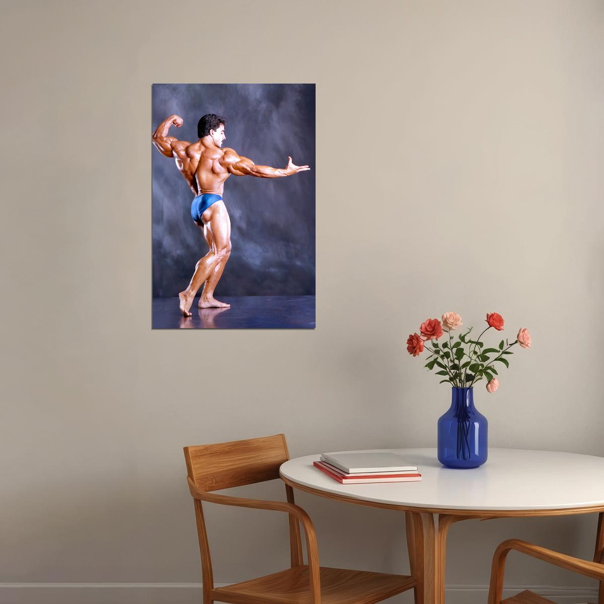 Samir Bannout Posing Famous Oldschool Bodybuilder Poster Bodybuilding Workout HD Photo Print Motivational Gym Decor Athletes Icon Wall Art Weightlifting Artwork