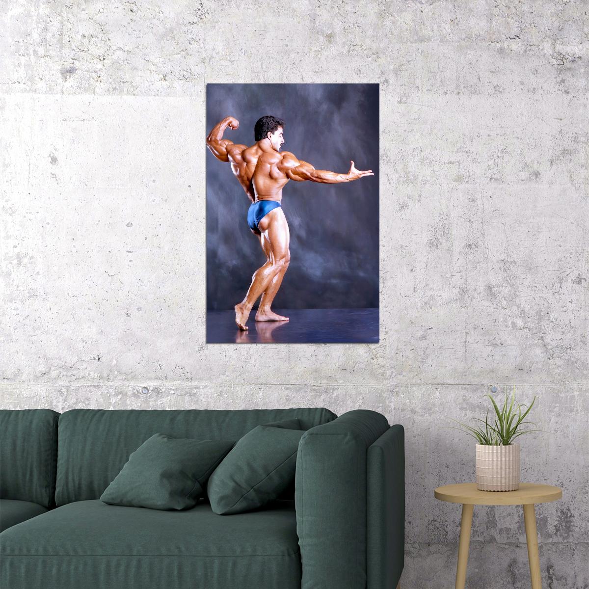Samir Bannout Posing Famous Oldschool Bodybuilder Poster Bodybuilding Workout HD Photo Print Motivational Gym Decor Athletes Icon Wall Art Weightlifting Artwork