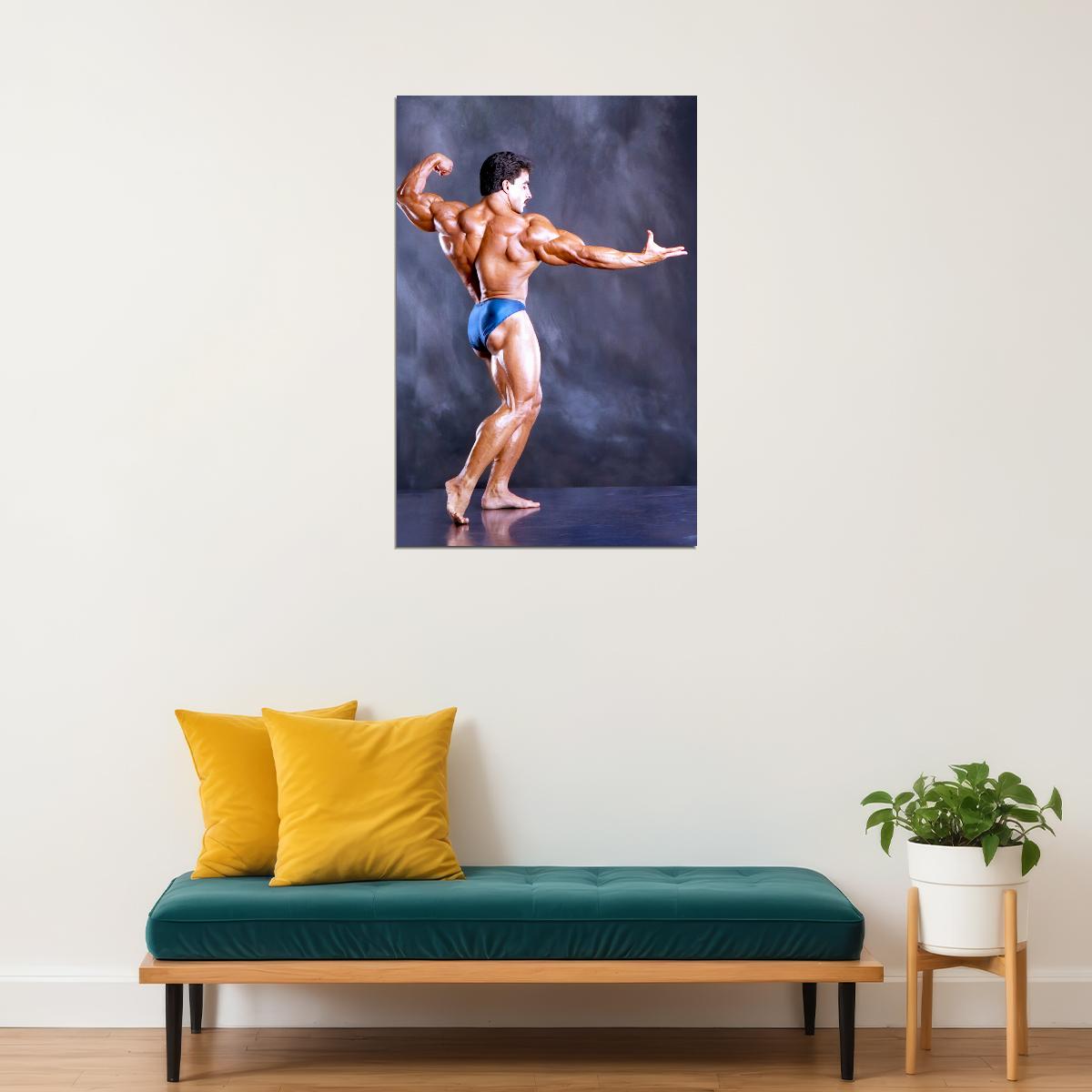 Samir Bannout Posing Famous Oldschool Bodybuilder Poster Bodybuilding Workout HD Photo Print Motivational Gym Decor Athletes Icon Wall Art Weightlifting Artwork