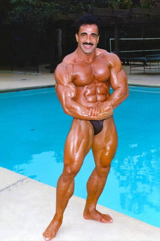 Samir Bannout Posing Famous Oldschool Bodybuilder Poster Bodybuilding Workout HD Photo Print Inspirational Gym Decor Athletes Icon Wall Art Weightlifting Artwork