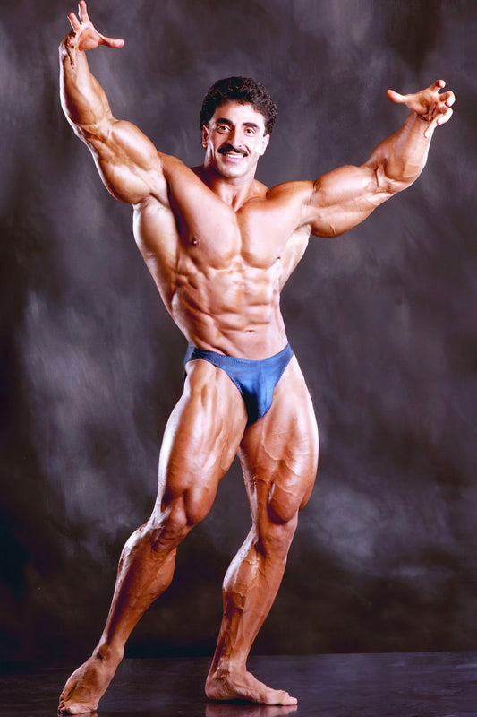 Samir Bannout Posing Famous Oldschool Bodybuilder Poster Bodybuilding Workout HD Photo Print Motivational Gym Decor Athletes Icon Wall Art Weightlifting Artwork