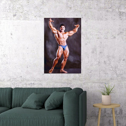 Samir Bannout Posing Famous Oldschool Bodybuilder Poster Bodybuilding Workout HD Photo Print Motivational Gym Decor Athletes Icon Wall Art Weightlifting Artwork