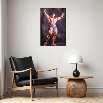 Samir Bannout Posing Famous Oldschool Bodybuilder Poster Bodybuilding Workout HD Photo Print Motivational Gym Decor Athletes Icon Wall Art Weightlifting Artwork