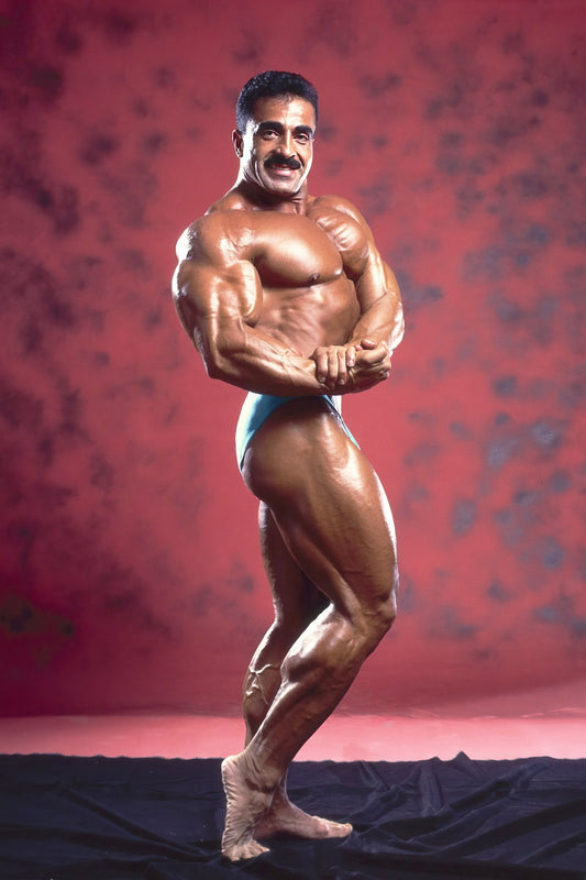 Samir Bannout Side Chest Posing Famous Oldschool Bodybuilder Poster Bodybuilding Workout HD Photo Print Motivational Gym Decor Athletes Icon Wall Art Weightlifting Artwork