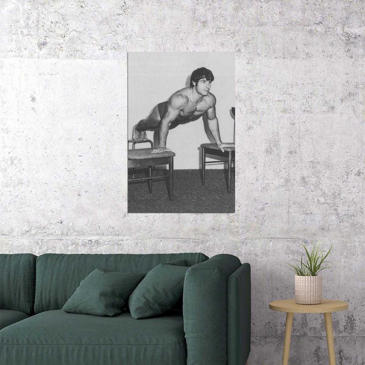 Franco Columbu Black And White Famous Oldschool Bodybuilder Poster Bodybuilding Workout HD Photo Print Motivational Gym Decor Athletes Icon Wall Art Weightlifting Artwork - xonomax