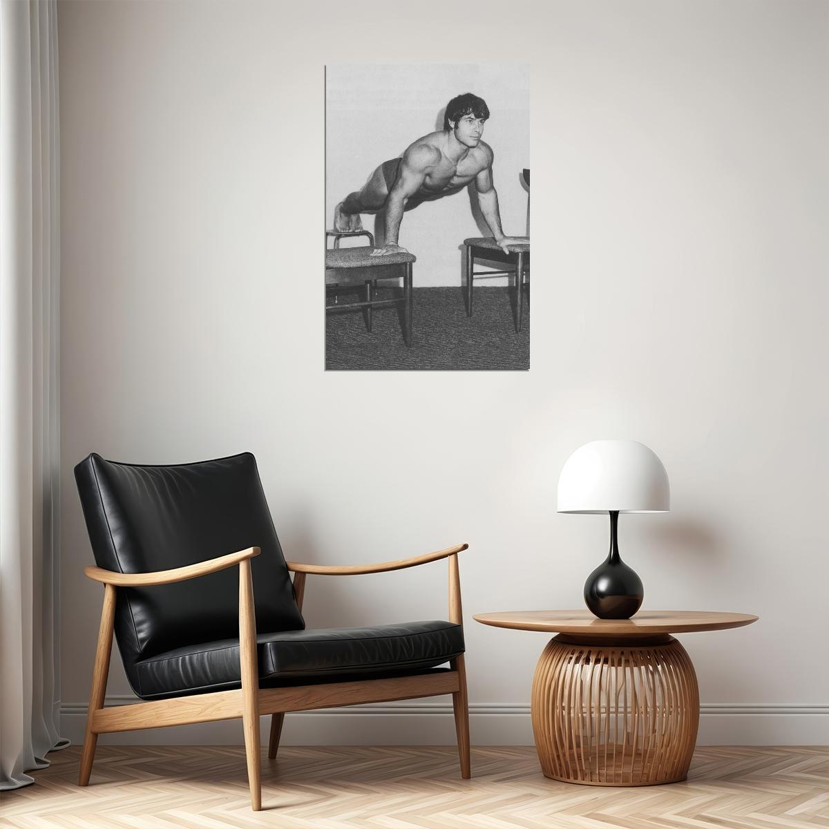 Franco Columbu Black And White Famous Oldschool Bodybuilder Poster Bodybuilding Workout HD Photo Print Motivational Gym Decor Athletes Icon Wall Art Weightlifting Artwork - xonomax