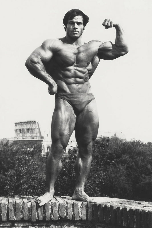 Franco Columbu Posing Black And White Famous Oldschool Bodybuilder Poster Bodybuilding Workout HD Photo Print Inspirational Gym Decor Athletes Icon Wall Art Weightlifting Artwork - xonomax