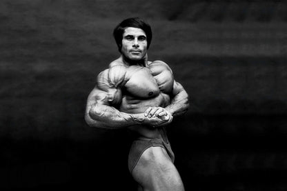 Franco Columbu Side Chest Pose Black And White Famous Oldschool Bodybuilder Poster Bodybuilding Workout HD Photo Print Motivational Gym Decor Athletes Icon Wall Art - xonomax