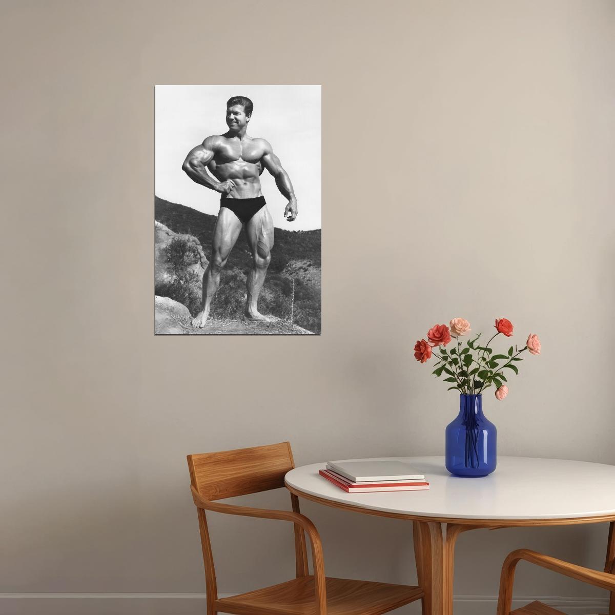 Larry Scott Black And White Famous Oldschool Bodybuilder Poster Bodybuilding Workout HD Photo Print Inspirational Gym Decor Athletes Icon Wall Art Weightlifting Artwork - xonomax